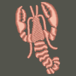 Polo Shirt - 100% Organic Cotton with 40mm Embroidered Lobster (Pink Thread) Design