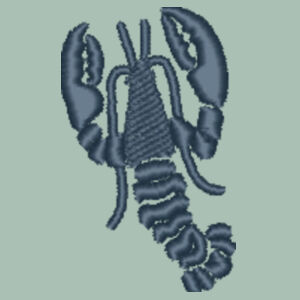 Polo Shirt - 100% Organic Cotton with 40mm Embroidered Lobster (Navy Thread) Design