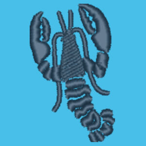 Unisex T Shirt with 40mm Lobster Embroidery (Navy Thread)  Design