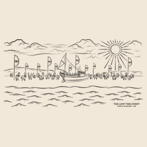 Unisex T Shirt with Low Tide Print (Black) Design