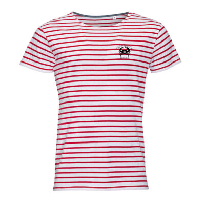 Breton T Shirt in Red / White with Crab Shack logo Thumbnail