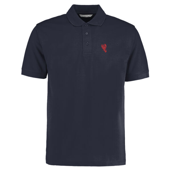 Polo Shirt in Navy with Red Lobster Embroidery Thumbnail