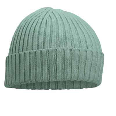 Kids Organic Cotton Beanie with Hell Bay Hem Tab showing Text Thumbnail