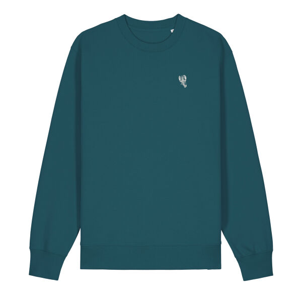 Crew Sweatshirt 100 % Organic Cotton with 40mm Embroidered Lobster Thumbnail