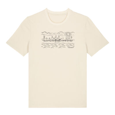 Unisex T Shirt with Low Tide Print (Black) Thumbnail