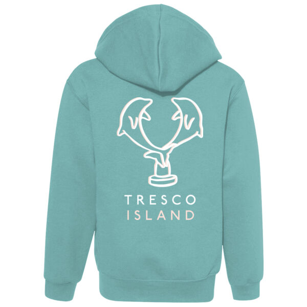 Kids Zip Thru Hoodie with Dolphins Print on Back Thumbnail